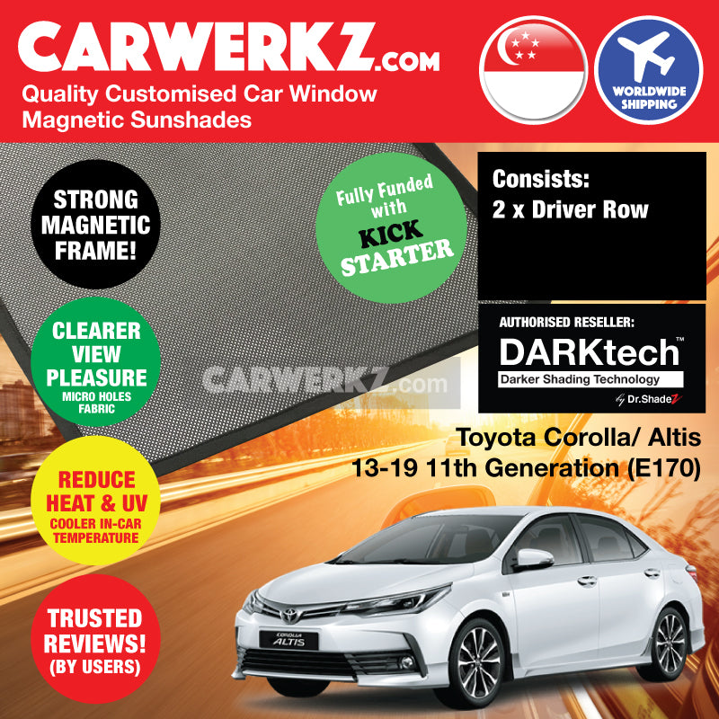 DARKtech Toyota Corolla Altis 2013-2018 11th Generation (E170) Japan Sedan Customised Car Window Magnetic Sunshades - CarWerkz