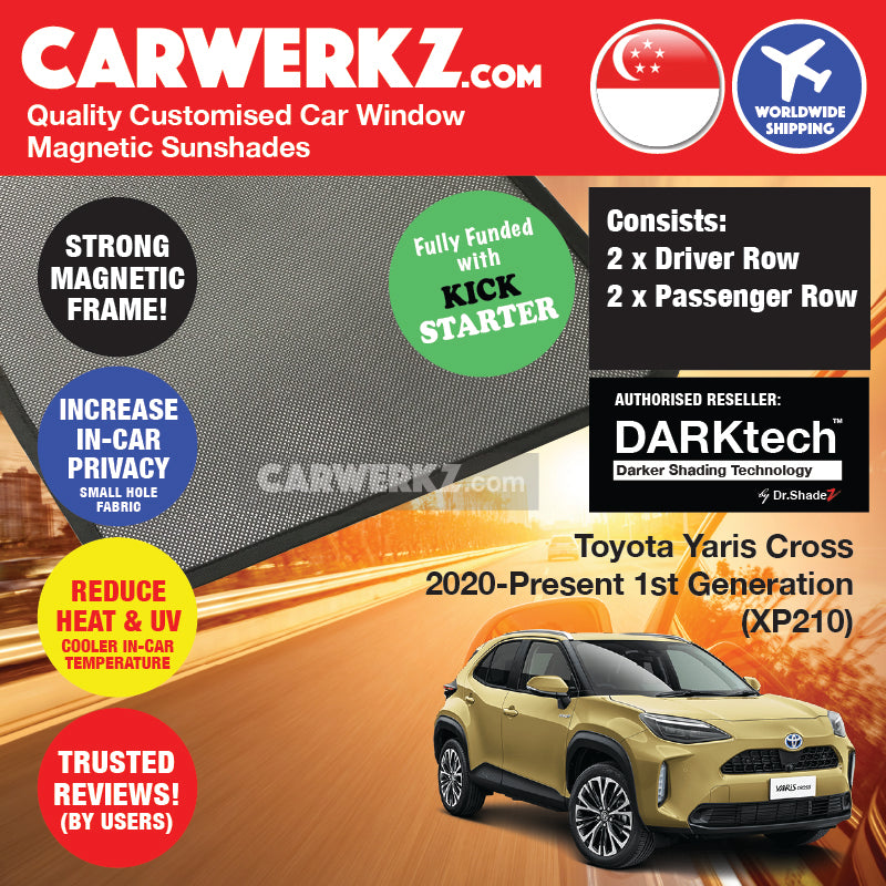 DARKtech Toyota Yaris Cross 2020-Current 1st Generation (XP210) Japan Crossover SUV Customised Car Window Magnetic Sunshades - carwerkz sg