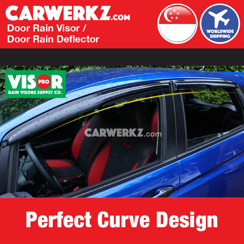 VISOR PRO Honda Vezel / HRV 2013-2020 2nd Generation Mugen Style Door Visors Rain Visors Rain Deflector Rain Guard - CarWerkz