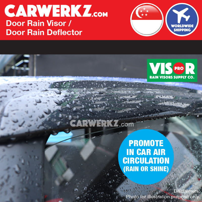 Toyota Corolla Altis 2014-2019 11th Generation (E170) Mugen Door Visors Rain Visors Rain Deflector Rain Guard - CarWerkz