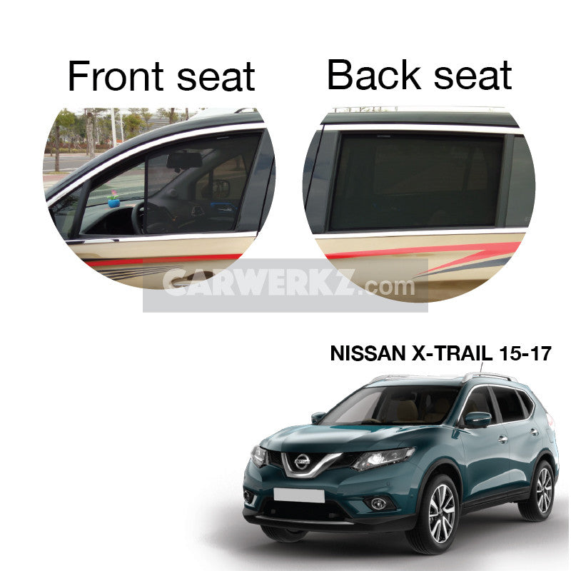 Nissan X-Trail Rogue 2013-2020 3rd Generation (T32) Japan Compact Crossover SUV Customised Car Window Magnetic Sunshades - CarWerkz