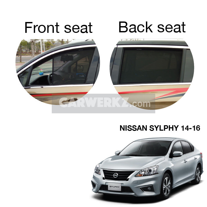 Nissan Sylphy Sentra 2012-2019 3rd Generation (B17) Japan Sedan Customised Car Window Magnetic Sunshades - CarWerkz
