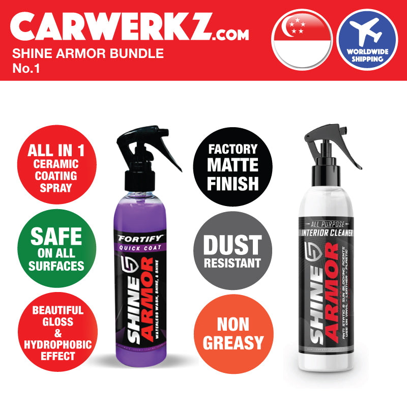 BUNDLE: SHINE ARMOR Car Care Package No. 1: Fortify Quick Coat + Car Upholstery and Interior Cleaner - carwerkz singapore sg