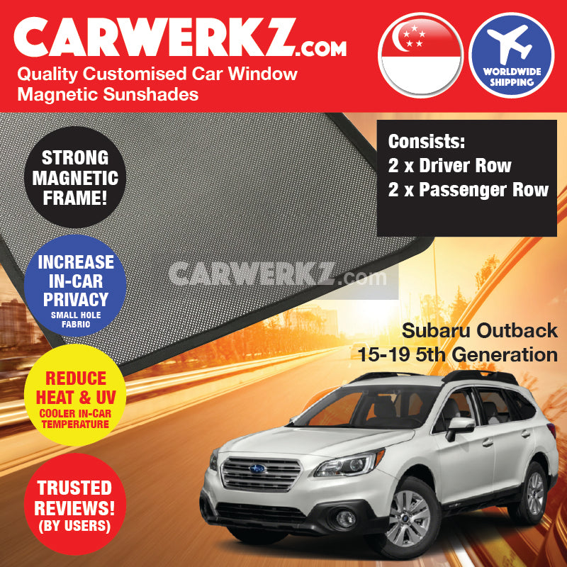 Subaru Outback 2015-2019 5th Generation Japan Stationwagon Customised Window Magnetic Sunshades - CarWerkz.com