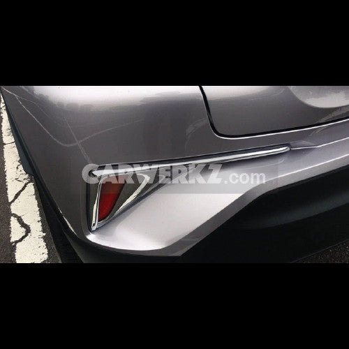 Toyota C-HR 2016-2017 Rear Tail Fog Light Lamp Cover Trim ABS 2pcs Chrome - CarWerkz