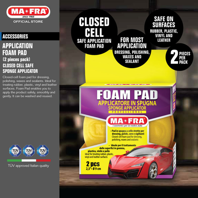 MaFra Foam Pad 2 pieces pack (For dressing polish waxes and sealants) - carwerkz singapore sg