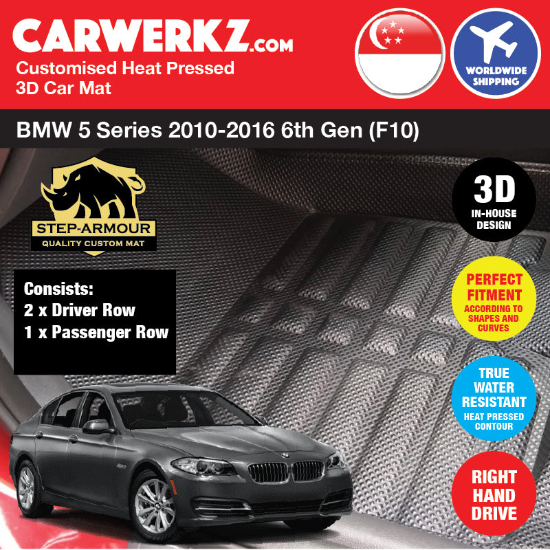 STEP ARMOUR™ BMW 5 series 2010-2016 6th Generation (F10) Luxury German Sedan Car Customised 3D Car Mat