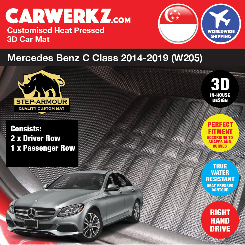 STEP ARMOUR™ Mercedes Benz C Class 2014-2020 (W205) Germany Compact Executive Customised 3D Car Mat