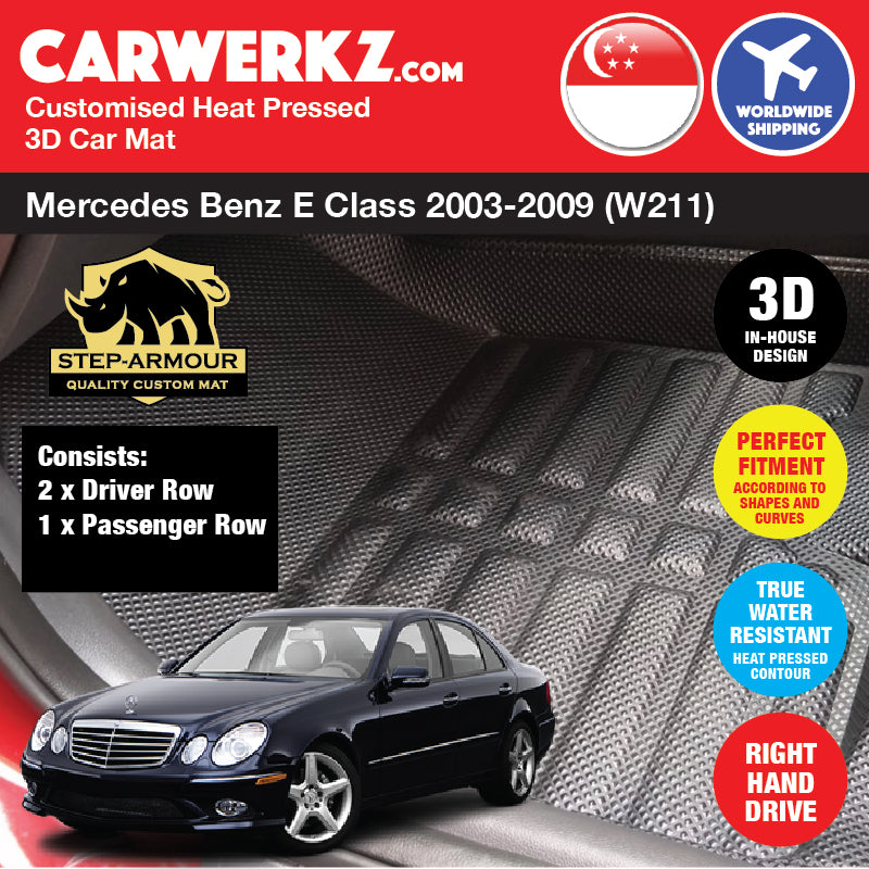 STEP ARMOUR™ Mercedes Benz E Class 2003-2009 3rd Generation (W211) Germany Executive Sedan Customised 3D Car Mat - CarWerkz