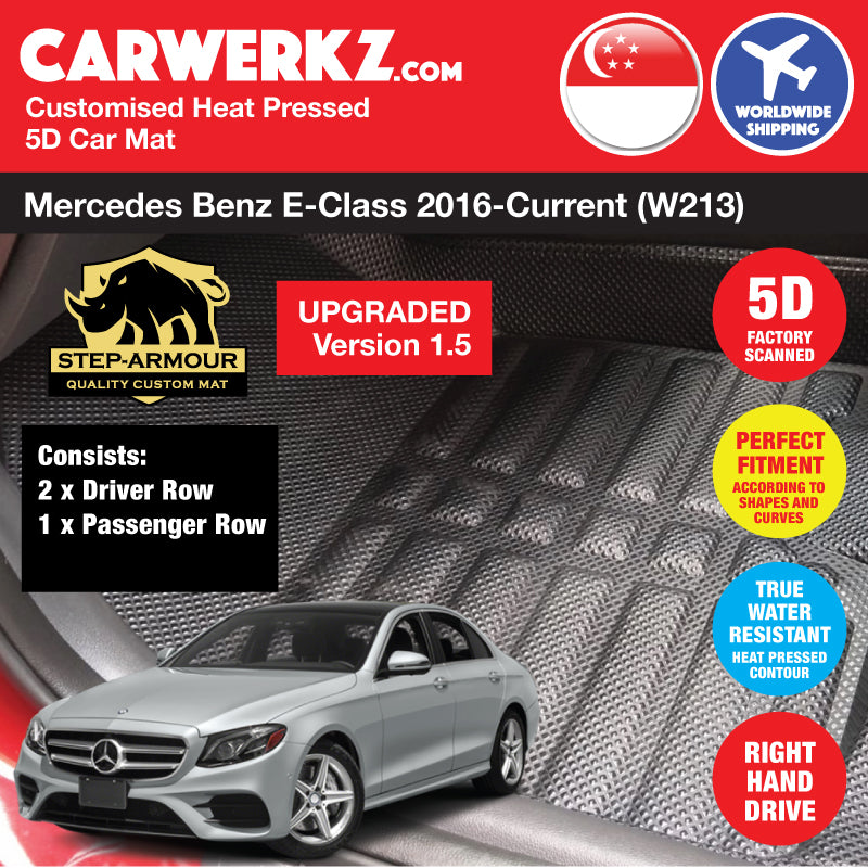 STEP ARMOUR (Version 1.5) Mercedes Benz E Class 2016-Current (W213) Germany Compact Executive Customised 5D Car Mat - carwerkz official store sg