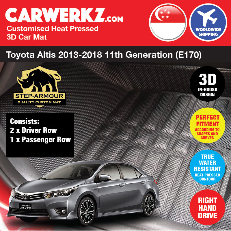 STEP ARMOUR™ Toyota Corolla Altis 2013-2018 11th Generation (E170) Japan Sedan Car Customised 3D Car Mat