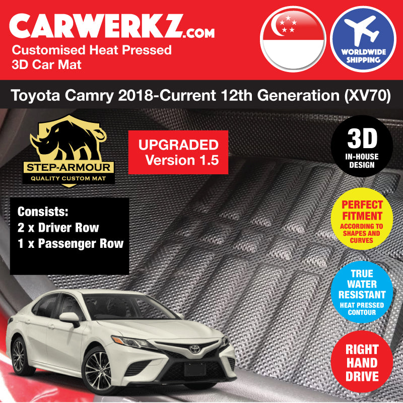 STEP ARMOUR (Version 1.5) Toyota Camry 2018-Current 12th Generation (XV70) Japan Hybrid Sedan Customised 5D Car Mat - carwerkz official store