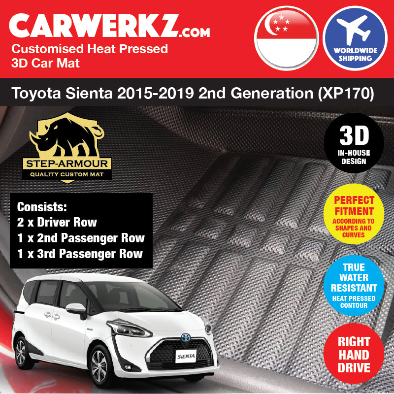 STEP ARMOUR™ Toyota Sienta 2015-2020 2nd Generation (XP170) Japan Mini MPV Customised 3D Car Mat