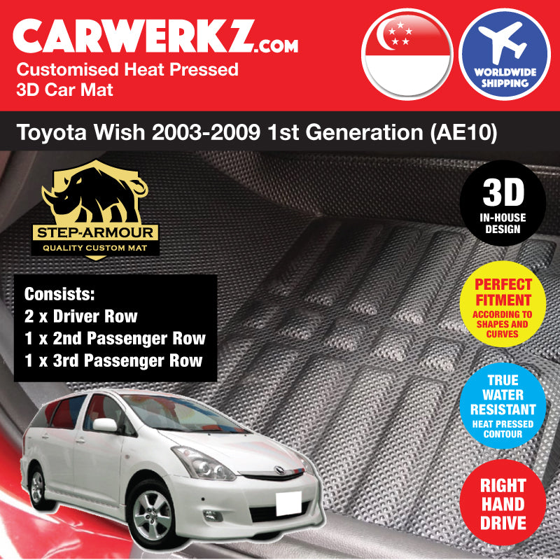 STEP ARMOUR™ Toyota Wish 2003-2009 1st Generation (AE10) Japan MPV Customised 3D Car Mat - CarWerkz