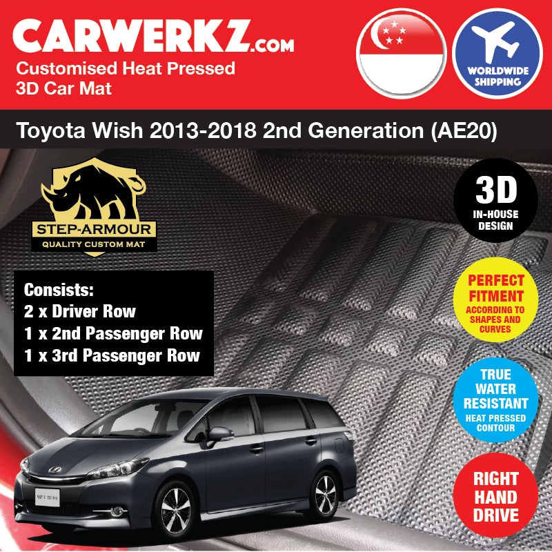 STEP ARMOUR™ Toyota Wish 2013-2018 2nd Generation (AE20) Japan MPV Customised 3D Car Mat - CarWerkz