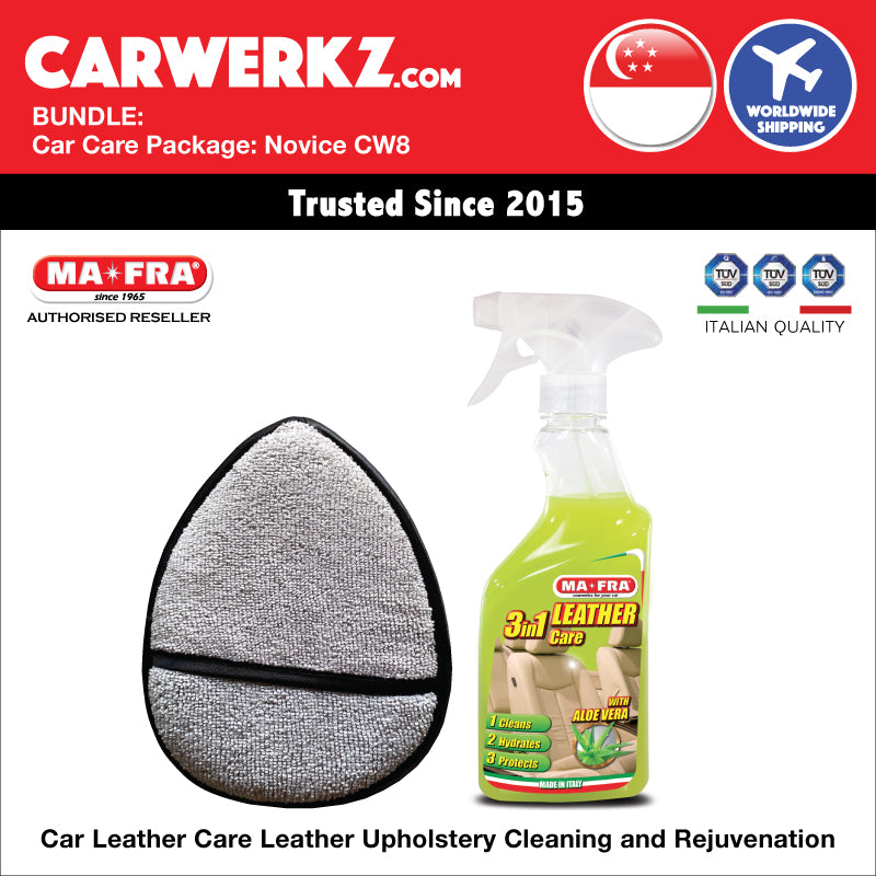 MIX BUNDLE: Mafra Car Care Package (Novice Basic CW8) Car Leather Care Leather Upholstery Cleaning and Rejuvenation - carwerkz sg singapore