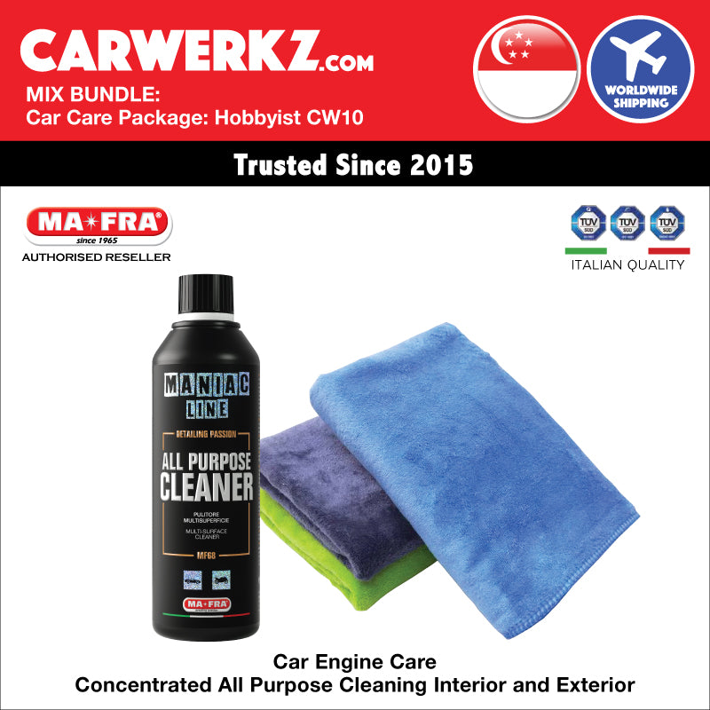 MIX BUNDLE: Maniac Line Car Care Package (Hobbyist Basic CW10) Car Engine Care - Concentrated All Purpose Cleaning Interior and Exterior - carwerkz official store singapore sg