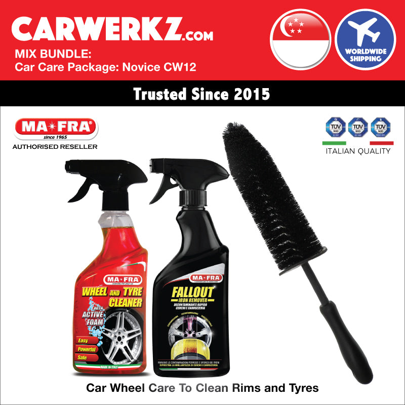 MIX BUNDLE: Mafra Car Care Package (Novice Intermediate CW12) Car Wheel Care Tyres and Rims Cleaning Kit