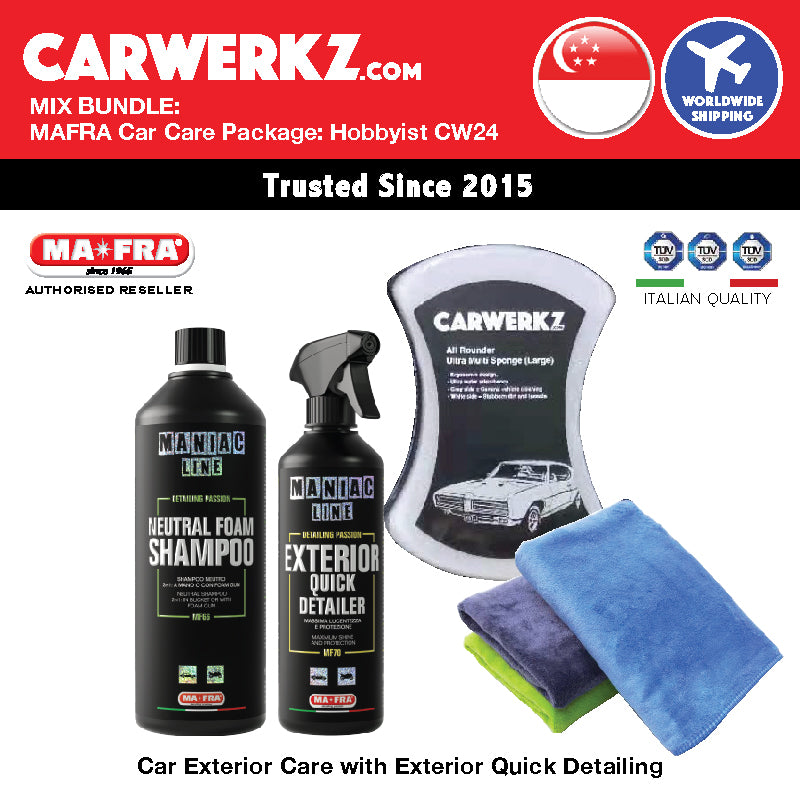 MIX BUNDLE: Mafra Car Care Package (Hobbyist Intermediate CW24) Car Exterior Care with Quick Detailing Package - carwerkz car accessories sg singapore
