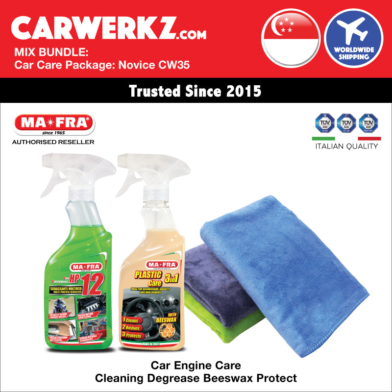 MIX BUNDLE: Mafra Car Care Package (Novice Intermediate CW35) Car Engine Care - Cleaning Degrease Beeswax Protect - carwerkz singapore sg