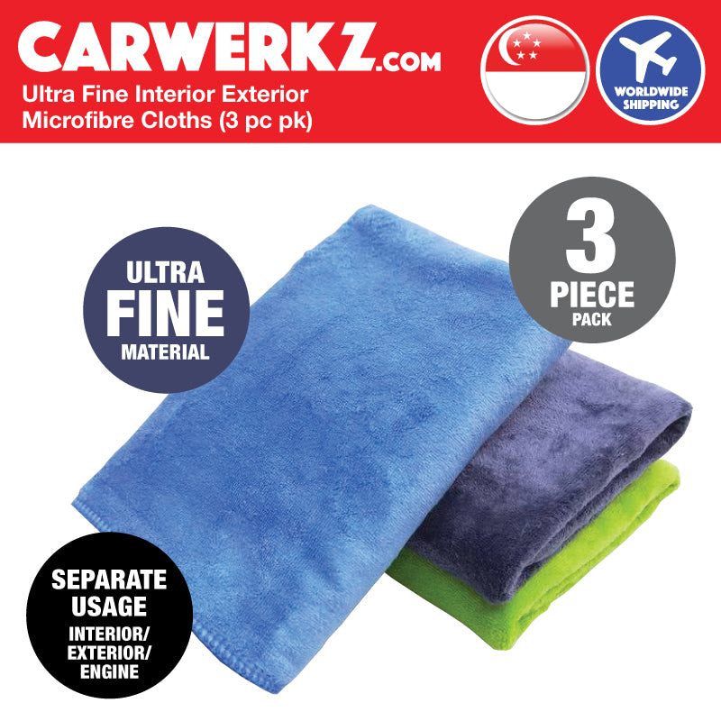 CarWerkz Ultra Fine Microfibre Cloths 3 pieces pack