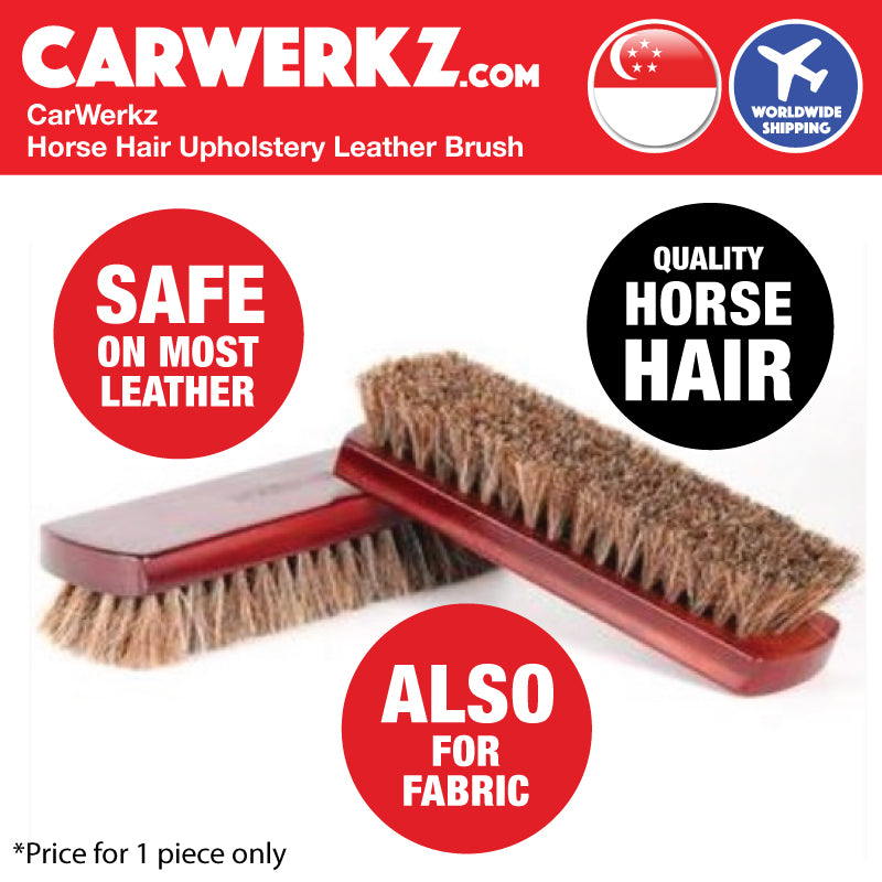 CarWerkz Supreme Horse Hair Upholstery Brush (Quality brush for your car leather seat, leather products, fabric seat and Alcantara) - carwerkz sg singapore