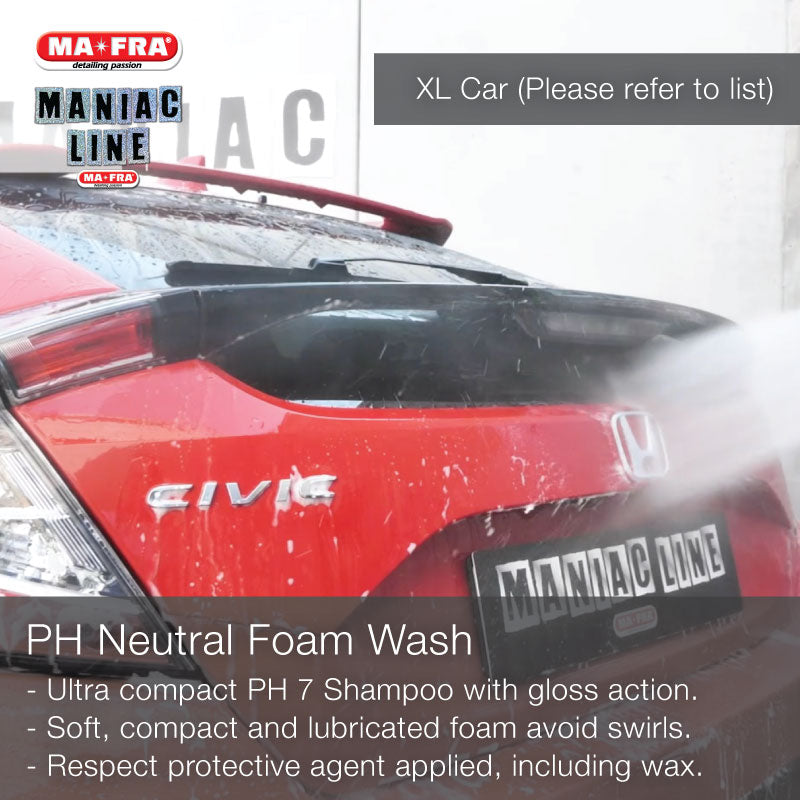 Maniac Line Exterior Car Spa Wash Mobile Grooming PH Neutral Foam Wash Big XL Car - Mafra Singapore Official