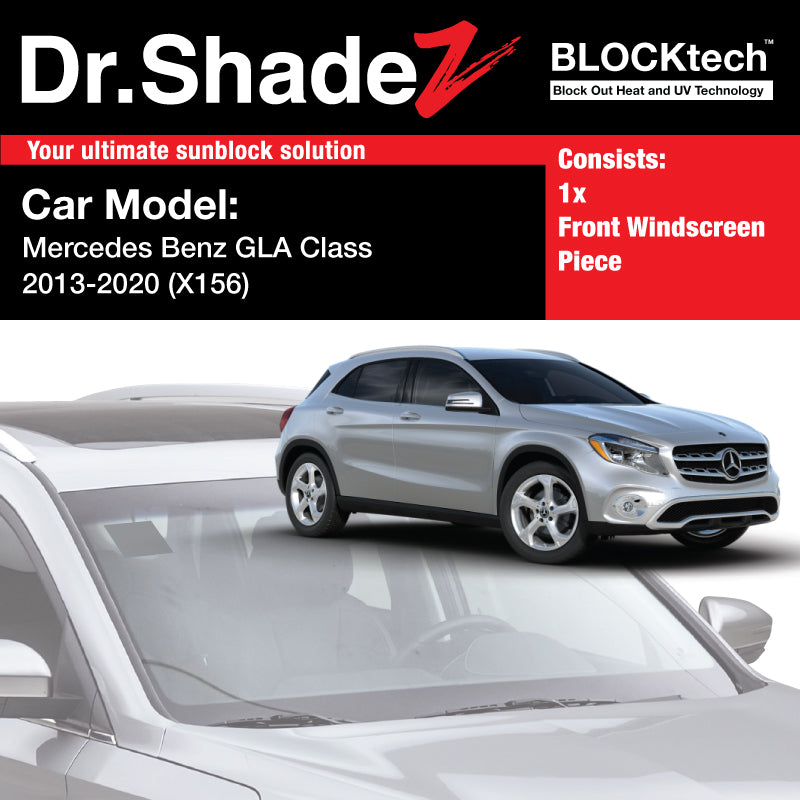 BLOCKtech Premium Front Windscreen Foldable Sunshade for Mercedes Benz GLA Class 2013-2020 1st Generation (X156)