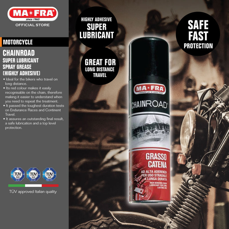 Mafra Chainroad 250ml (Highly Adhesive Super Lubricant Spray Grease for Motorcycle and Bicycle) - carwerkz