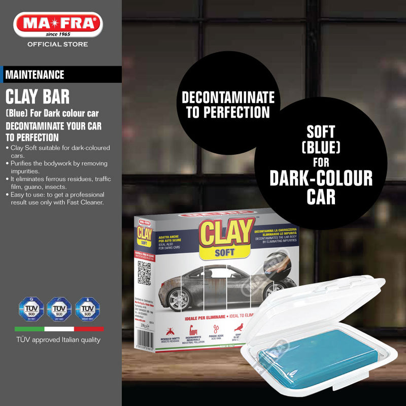 Mafra Clay Bar Blue 200gm (Dark Colour Car)(Removes contaminants and smoothen car surface paintwork with silk effect)