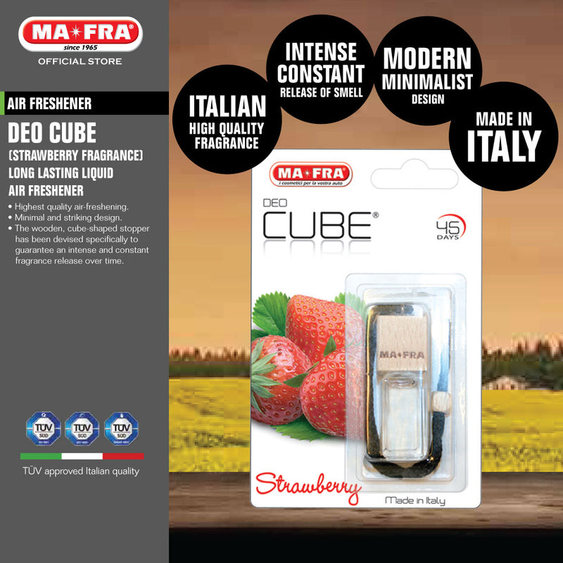 Mafra DEO Cube Car Air Freshener Fragrance (6 Different flavours)(Long lasting Air Freshener for car and small room) - carwerkz singapore sg strawberry flavour