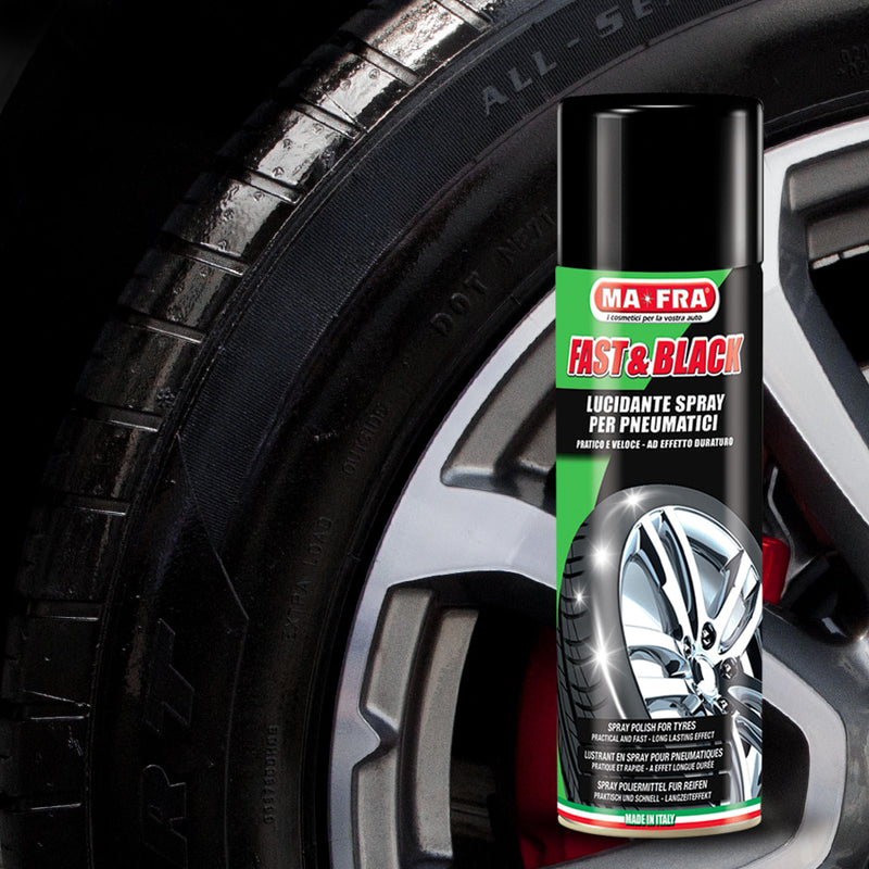 Mafra Fast and Black 500ml (Showroom quality Anti Static Non Greasy Sticky Tyre Shine) - Mafra Official Store Singapore