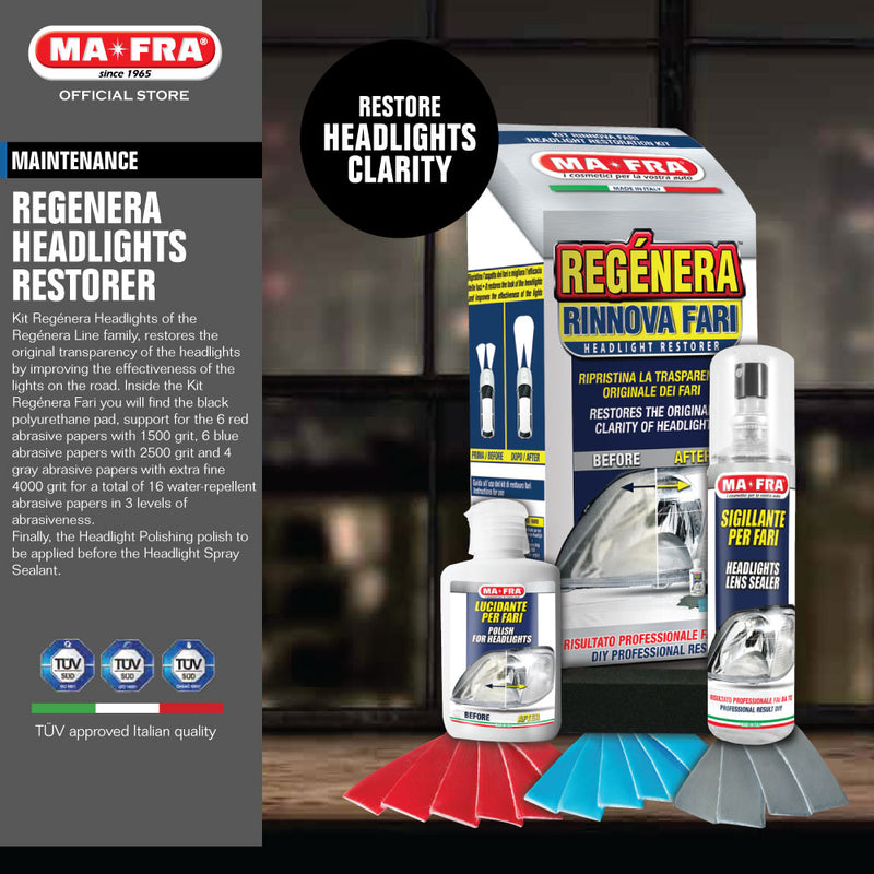 Mafra Regenera Headlights Restorer (Restore your car headlights transparency and brightness) - carwerkz singapore sg