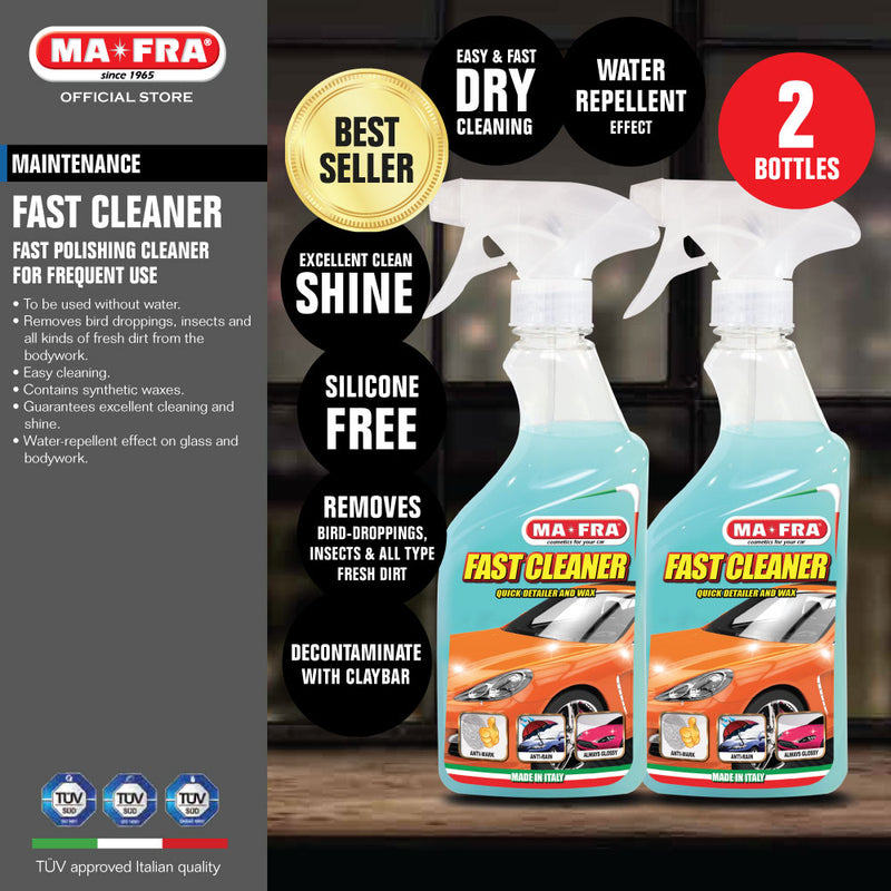 MaFra Fast Cleaner 500ml (Easy and Fast Dry Cleaner with instant Silicone Free Shine Effect) Also for bicycles and motorcycles