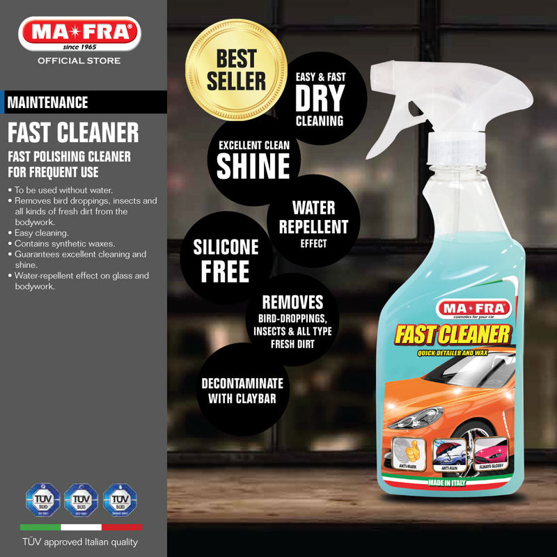 MaFra Fast Cleaner 500ml (Easy and Fast Dry Cleaner with instant Silicone Free Shine Effect) Also for bicycles and motorcycles - carwerkz sg singapore