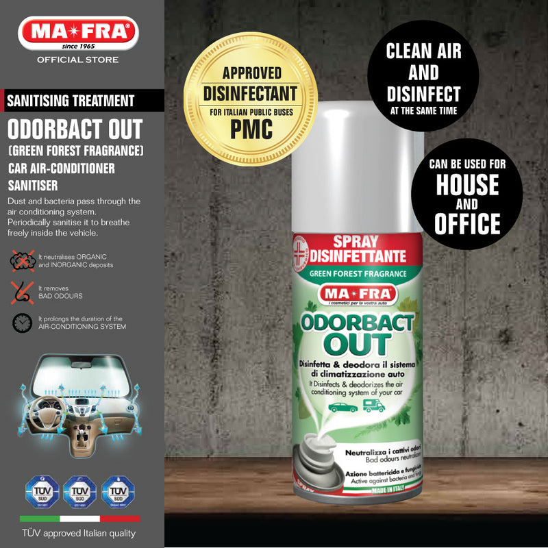 Mafra Odorbact Out 150ml (Green Forest Scents - Italian PMC Approved Disinfectant) Air Conditioner Cleaning Purifier - Mafra Official Store Singapore