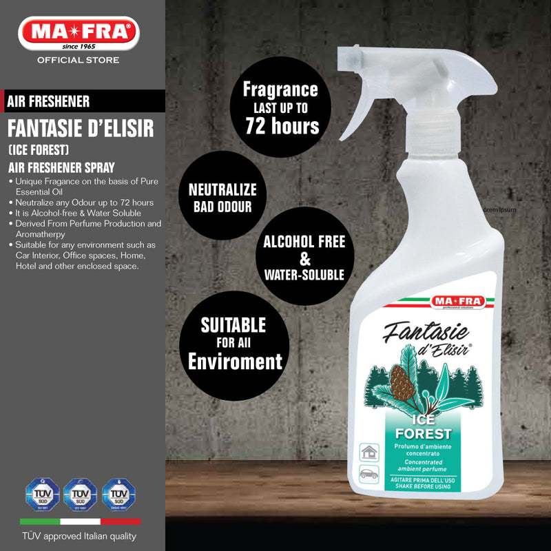 Mafra Fantasie D Elisir (Ice Forest) 500ml (Essential Oil based Fragrance Spray for In Car and In Room) - Mafra Official Store SG