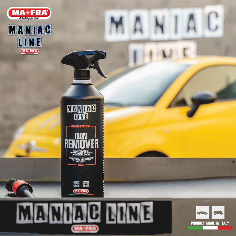 Mafra Maniac Line Iron Remover 1L (Concentrated PH Neutral clean decontaminate wheel rims brake dust car paintwork logo emblem chrome trimming) - Mafra Maniac Line Official Store Singapore SG