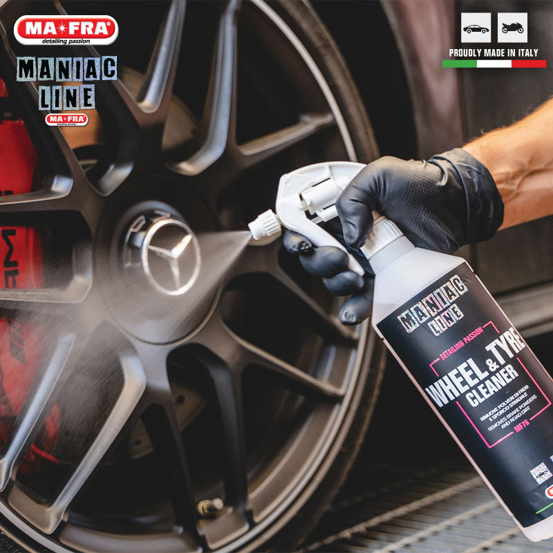 Mafra Maniac Line Wheels and Tyres Cleaner 1L (Xtreme Powerful Effective and pleasant scented 2 in 1 solution to clean tyres and rims cleaner)