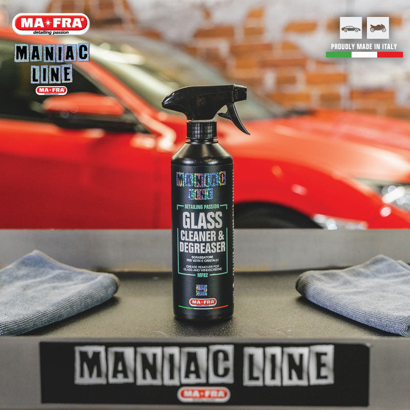 Mafra Maniac Line Glass Cleaner and Degreaser 500ml (Dries quickly on glass and crystal with Zero-Streak technology)