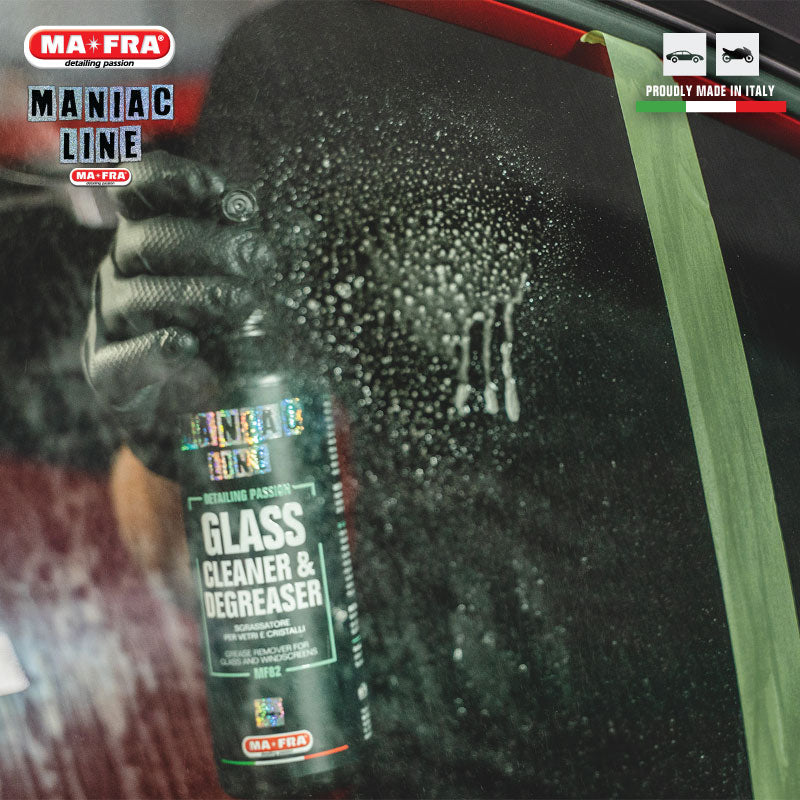Mafra Maniac Line Glass Cleaner and Degreaser 500ml (Dries quickly on glass and crystal with Zero-Streak technology) - carwerkz sg singapore ready to use