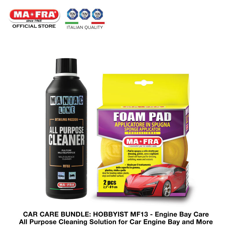 BUNDLE: Maniac Line Car Care Package (Hobbyist Basic MF10) Car Engine Care - Concentrated All Purpose Cleaning Solution for Car Engine Bay and More - mafra official store singapore sg