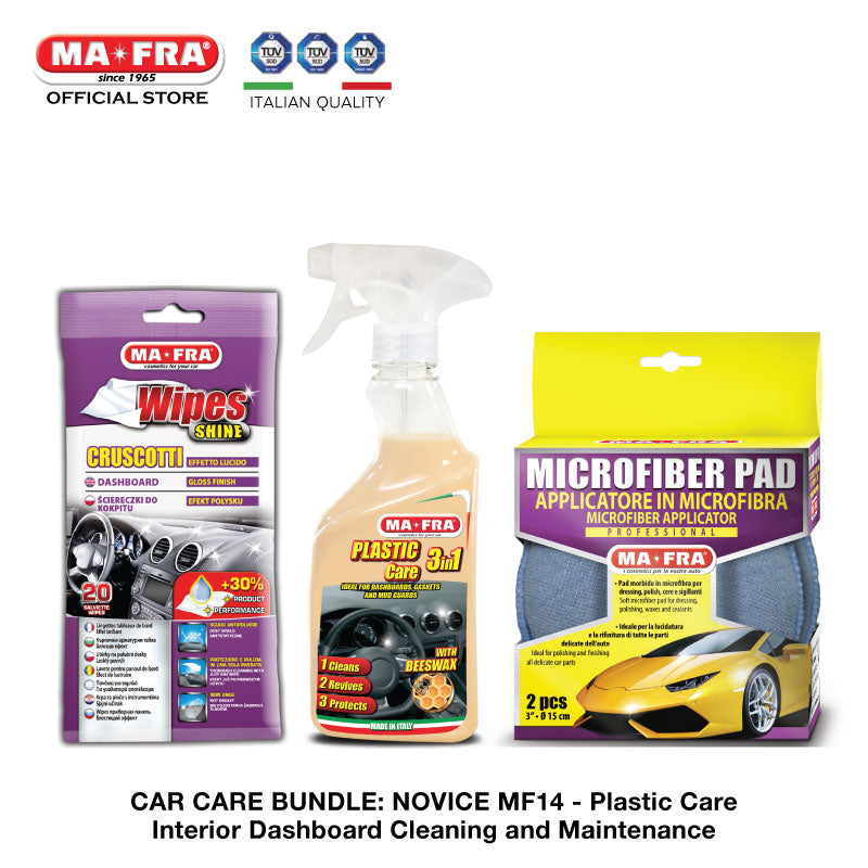 BUNDLE: Mafra Car Care Package (Novice Intermediate MF14) Car Plastic Care - Interior Dashboard Cleaning and Maintenance