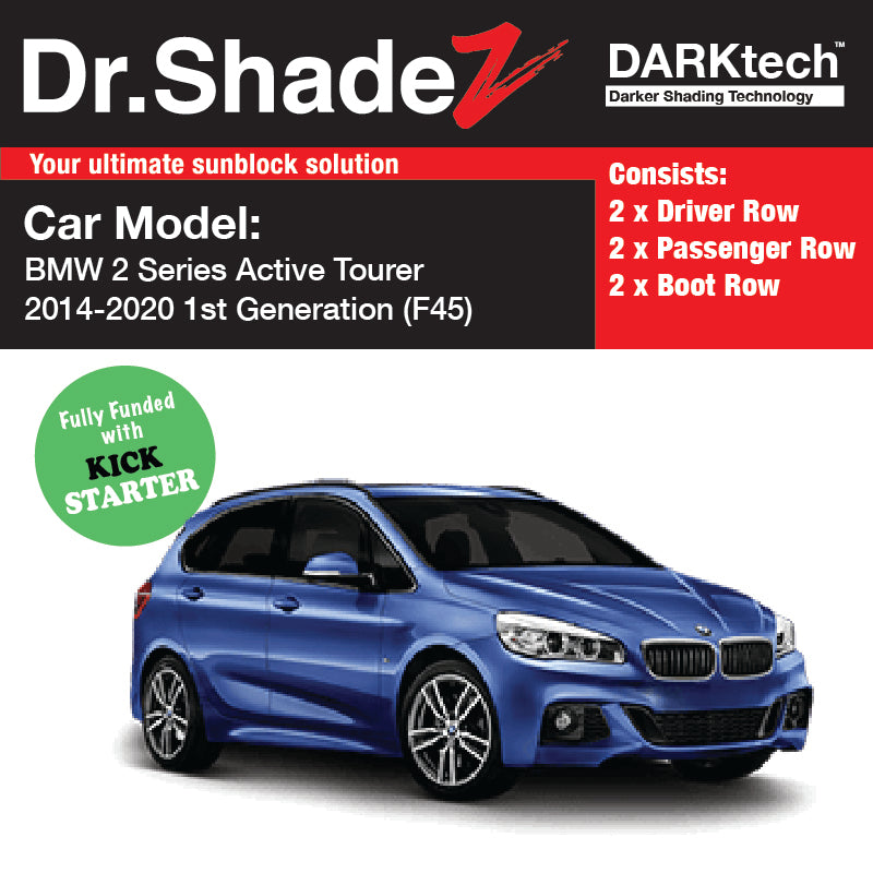 DARKtech BMW 2 Series Active Tourer 2014-2021 1st Generation (F45) Customised Germany Hatchback Car Window Magnetic Sunshades
