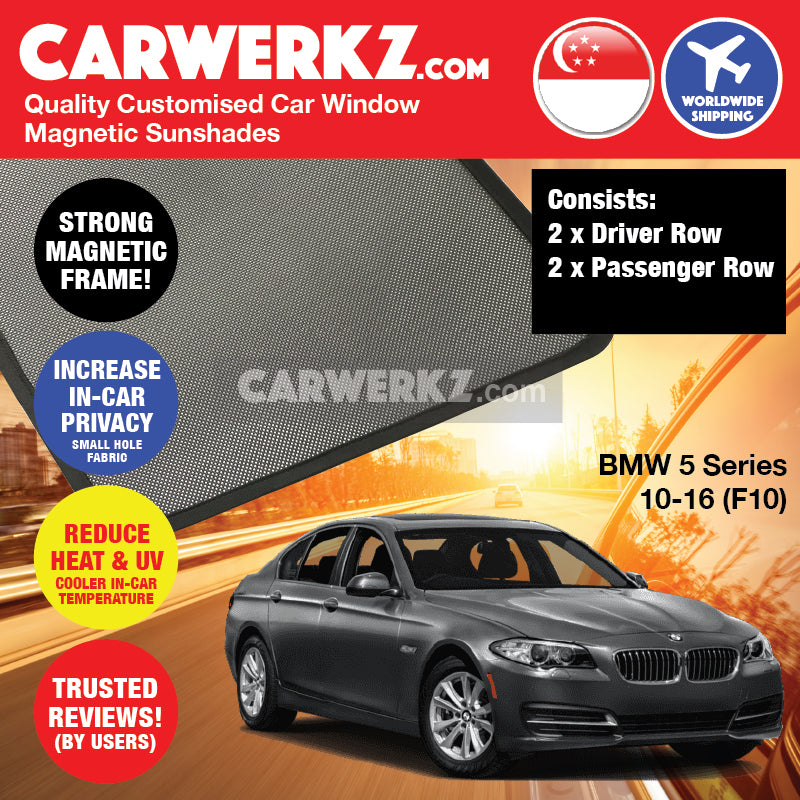 BMW 5 series 2010-2016 6th Generation (F10) Customised Luxury Germany Sedan Car Window Magnetic Sunshades