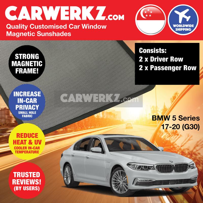 BMW 5 Series 2017-2020 7th Generation (G30) Customised Luxury Germany Sedan Car Window Magnetic Sunshades - CarWerkz