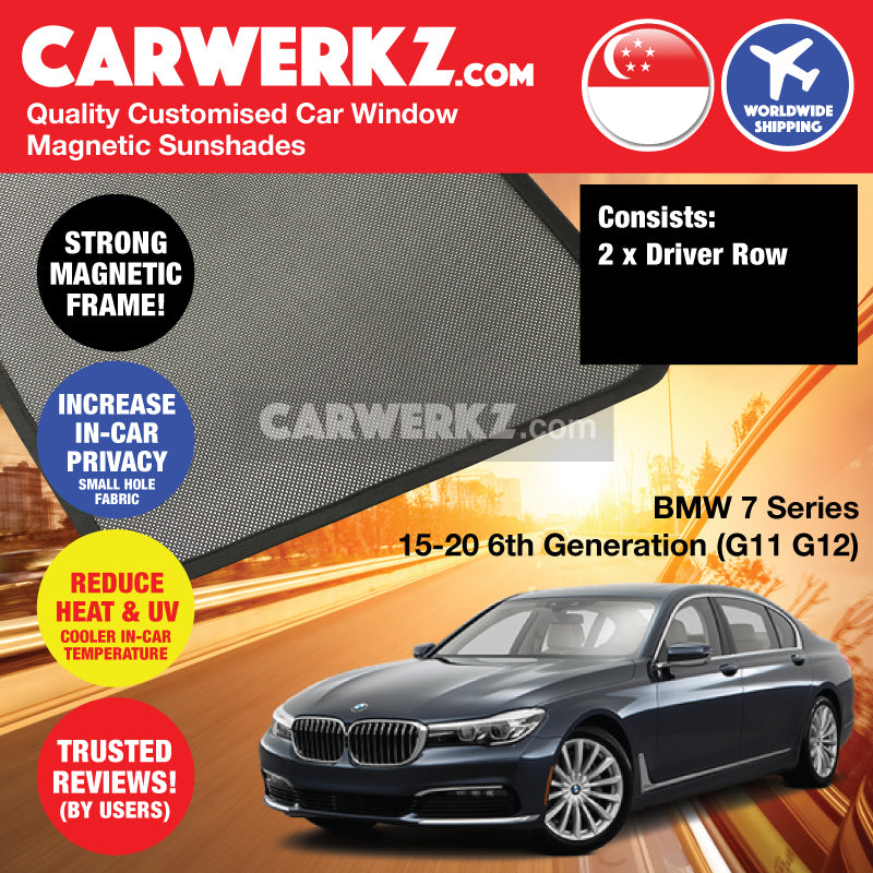 BMW 7 series 2015-2020 6th Generation (G11 G12) Customised Luxury Germany Sedan Car Window Magnetic Sunshades - CarWerkz