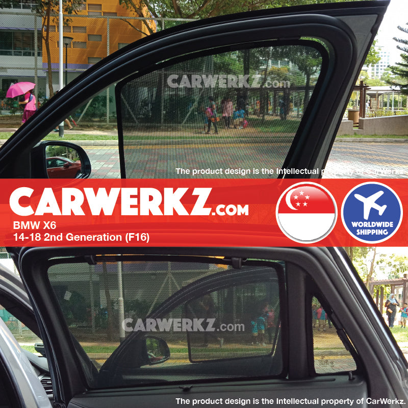 BMW X6 2014-2019 2nd Generation (F16) Germany Luxury SUV Coupe Customised Car Window Magnetic Sunshades - CarWerkz