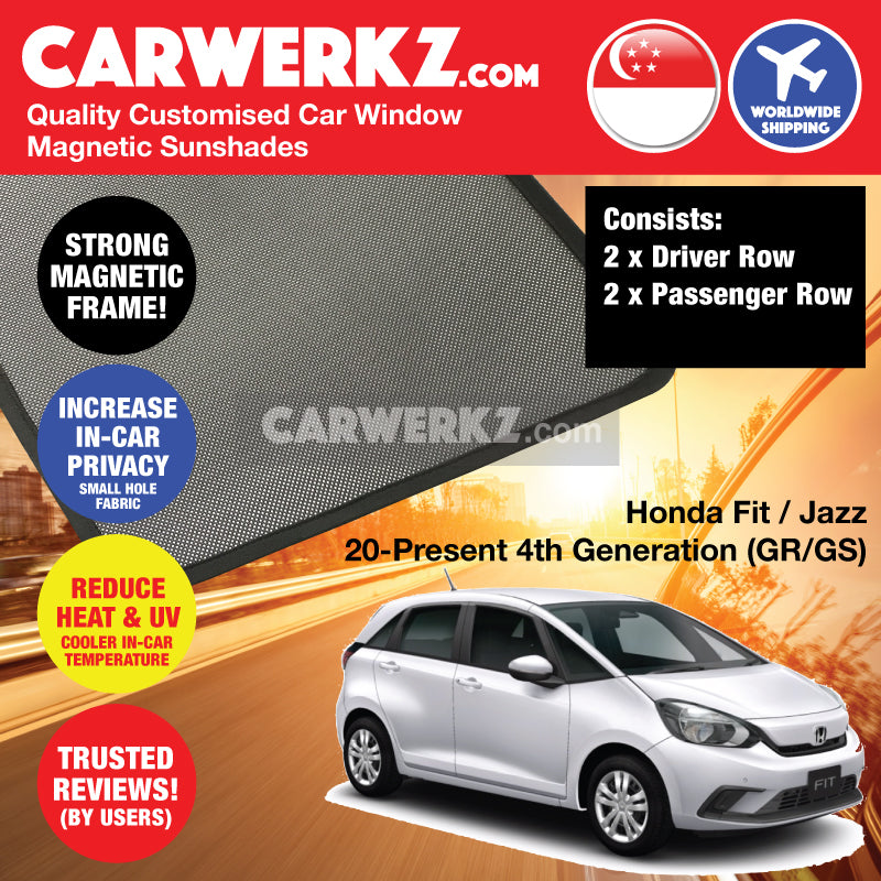 Honda Fit Jazz 2020-2021 4th Generation (GR/GS) Japan Hatchback Customised Car Window Magnetic Sunshades - carwerkz official store singapore sg japan malaysia taiwan australia