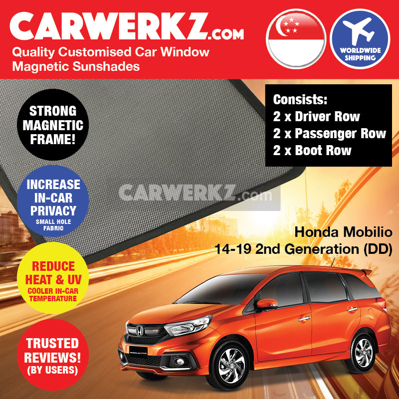 Honda Mobilio 2014-2020 2nd Generation (DD) Japan Compact MPV Customised Car Window Magnetic Sunshades - CarWerkz